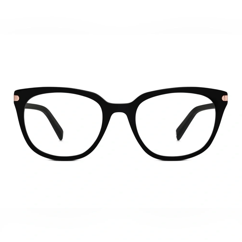 Warby Parker Maeve Glasses in Jet Black with Rose Gold